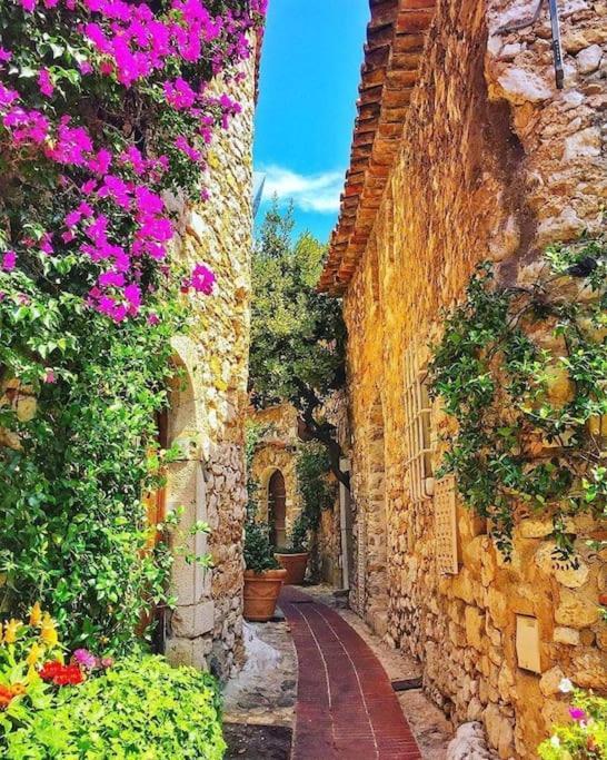 Studio Au Calme, Avec Terrasse Et Parking A Eze Village Exterior foto
